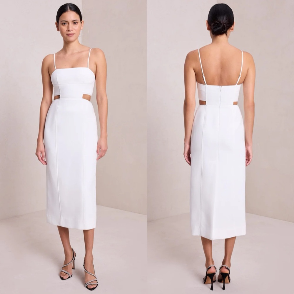 A.L.C. Dalton Cut Out Midi Dress in White Size 4